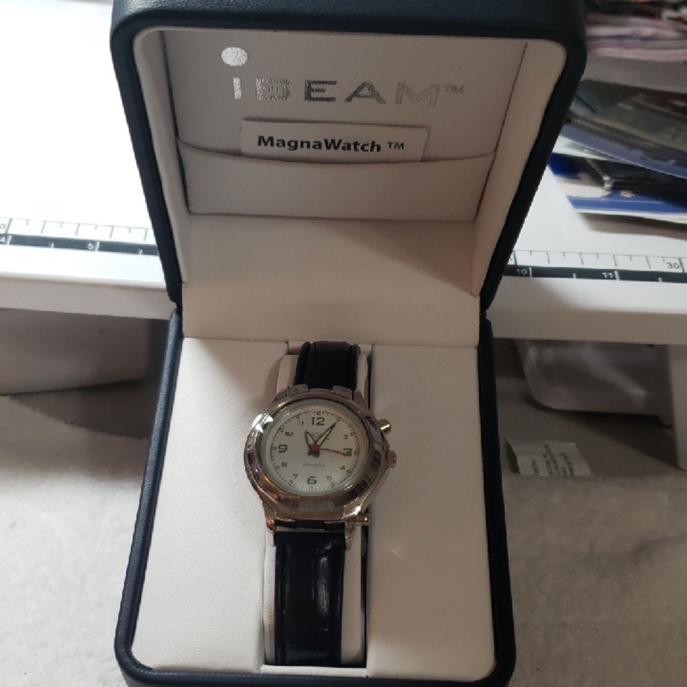 WATCH  IBEAM MagnaWatch Silver and Black Watch